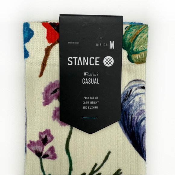Stance California Native Crew Socks Womens Medium Floral Flowers Cute Girly Gift - Picture 2 of 8